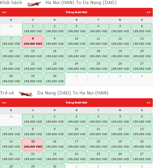 HÀ NỘI- ĐÀ NẴNG chỉ từ 199k ( bay tháng 10,11,12)